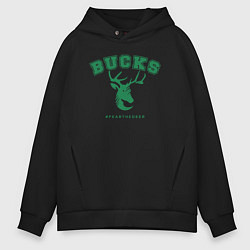 Толстовка оверсайз мужская Bucks fear the deer, цвет: черный