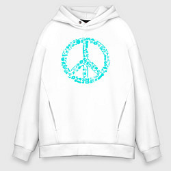 Толстовка оверсайз мужская Peace life, цвет: белый