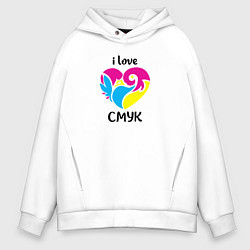 Мужское худи оверсайз I love cmyk