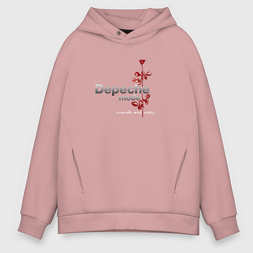 Мужское худи оверсайз Depeche Mode - Words are very / Пыльно-розовый – фото 1