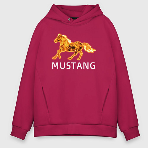 Мужское худи оверсайз Mustang firely art / Маджента – фото 1