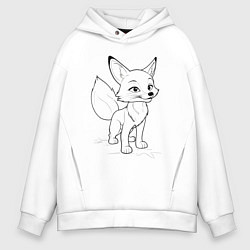 Толстовка оверсайз мужская Добрый лисенок, цвет: белый