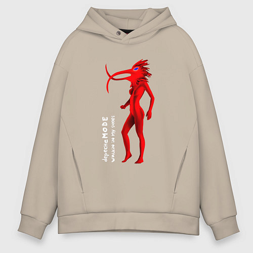 Мужское худи оверсайз Depeche Mode - WIMS птица / Миндальный – фото 1