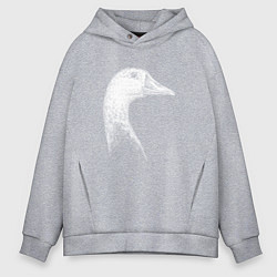 Толстовка оверсайз мужская Гусь в профиль, цвет: меланж