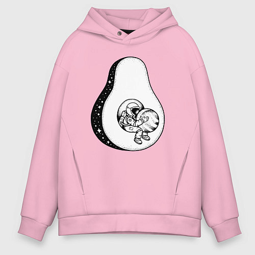 Мужское худи оверсайз Космическое авокадо / Светло-розовый – фото 1