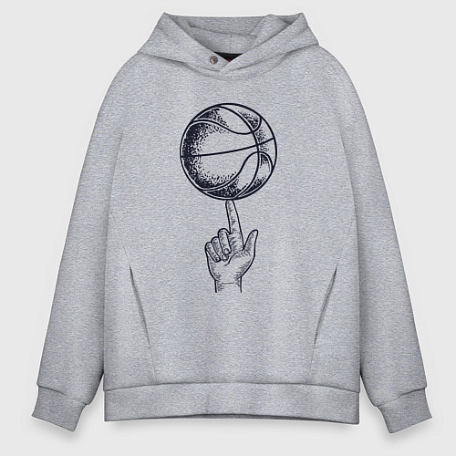 Мужское худи оверсайз Finger ball / Меланж – фото 1