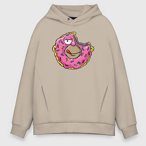 Мужское худи оверсайз Homer donut / Миндальный – фото 1