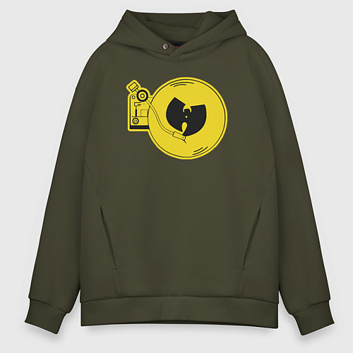 Мужское худи оверсайз Wu-Tang music / Хаки – фото 1
