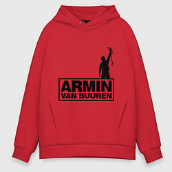 Толстовка оверсайз мужская Armin van buuren цвета красный — фото 1