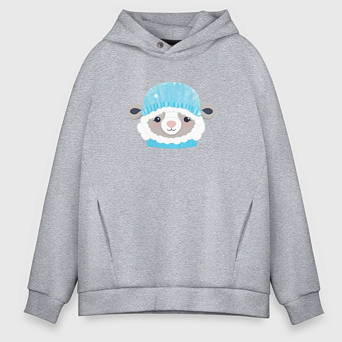 Мужское худи оверсайз Маленькая овечка / Меланж – фото 1