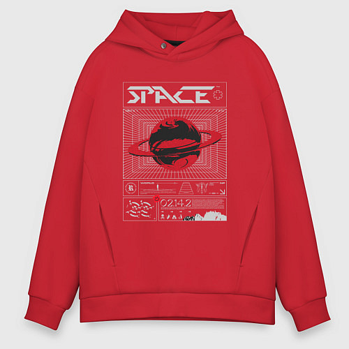 Мужское худи оверсайз Space streetwear / Красный – фото 1