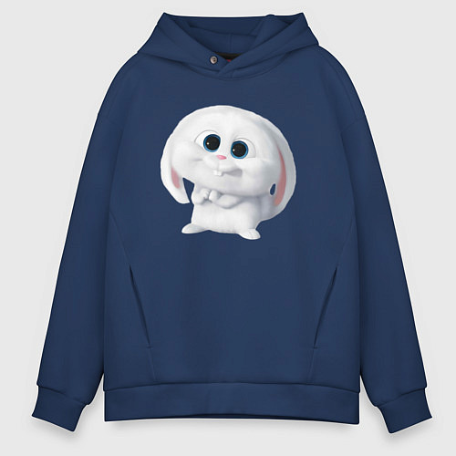 Мужское худи оверсайз Кролик Снежок / Тёмно-синий – фото 1
