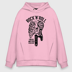 Толстовка оверсайз мужская Rock n roll - amazing music, цвет: светло-розовый