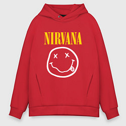 Толстовка оверсайз мужская Nirvana original, цвет: красный