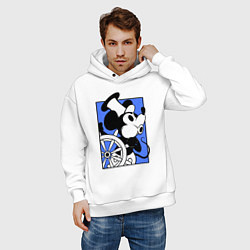 Толстовка оверсайз мужская Микки за штурвалом, цвет: белый — фото 2