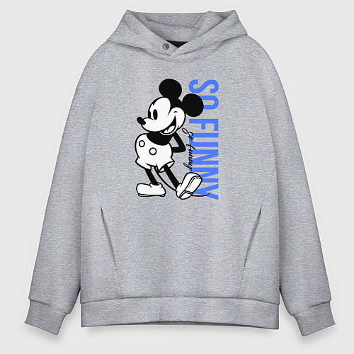 Мужское худи оверсайз So funny Mickey / Меланж – фото 1
