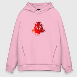 Толстовка оверсайз мужская Шлем Братства Стали, цвет: светло-розовый