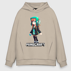 Мужское худи оверсайз Minecraft девушка в наушниках
