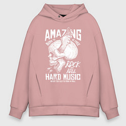 Мужское худи оверсайз Rock n roll skull
