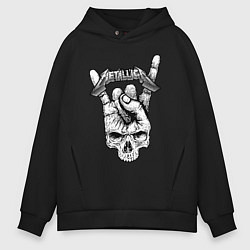 Толстовка оверсайз мужская Metallica hand, цвет: черный
