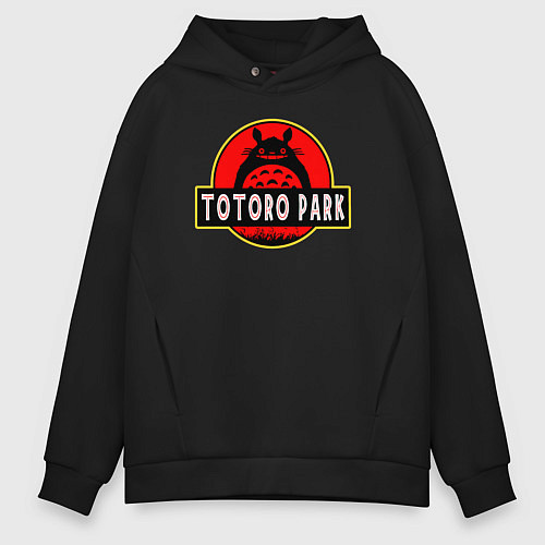 Мужское худи оверсайз Totoro park / Черный – фото 1