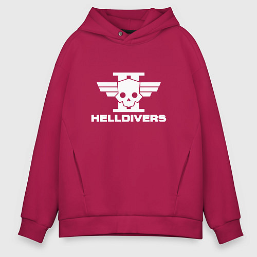 Мужское худи оверсайз Helldivers 2: Logo / Маджента – фото 1