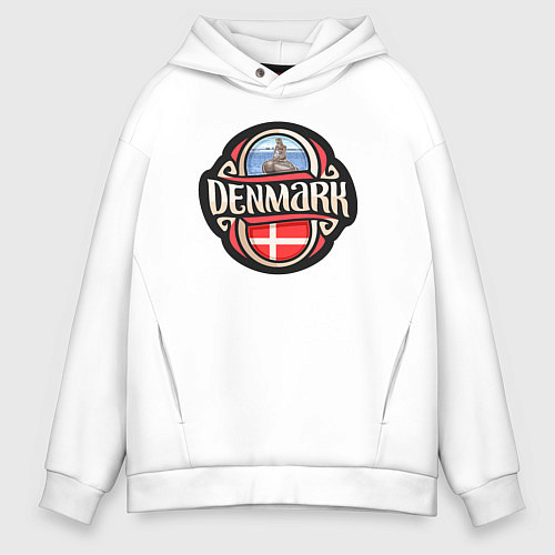 Мужское худи оверсайз Denmark / Белый – фото 1