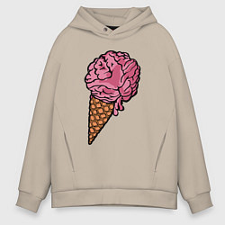 Мужское худи оверсайз Brain ice cream