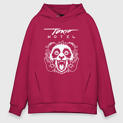 Толстовка оверсайз мужская Tokio Hotel rock panda, цвет: маджента