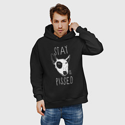 Толстовка оверсайз мужская Stay dog pissed, цвет: черный — фото 2