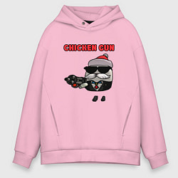 Мужское худи оверсайз Chicken gun santa