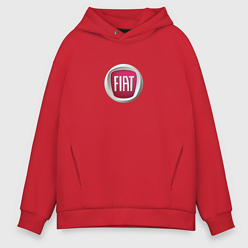 Мужское худи оверсайз FIAT sport auto logo / Красный – фото 1