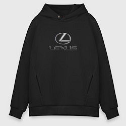 Толстовка оверсайз мужская Lexus авто бренд лого, цвет: черный