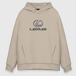 Толстовка оверсайз мужская Lexus авто бренд лого, цвет: миндальный