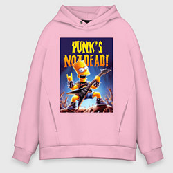 Мужское худи оверсайз Bart Simpson - punks not dead