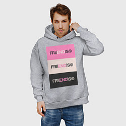 Толстовка оверсайз мужская V Fri END S - friends song, цвет: меланж — фото 2