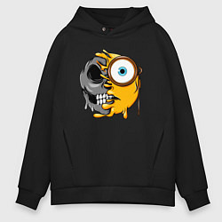 Толстовка оверсайз мужская Looking smile, цвет: черный