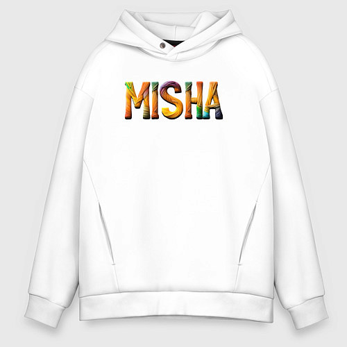Мужское худи оверсайз Misha yarn art / Белый – фото 1