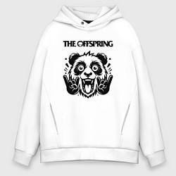 Толстовка оверсайз мужская The Offspring - rock panda, цвет: белый