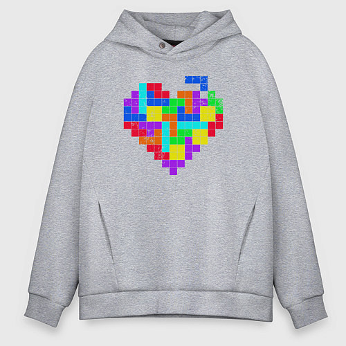 Мужское худи оверсайз Color tetris / Меланж – фото 1