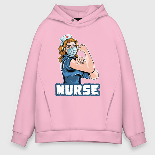 Мужское худи оверсайз Good nurse / Светло-розовый – фото 1