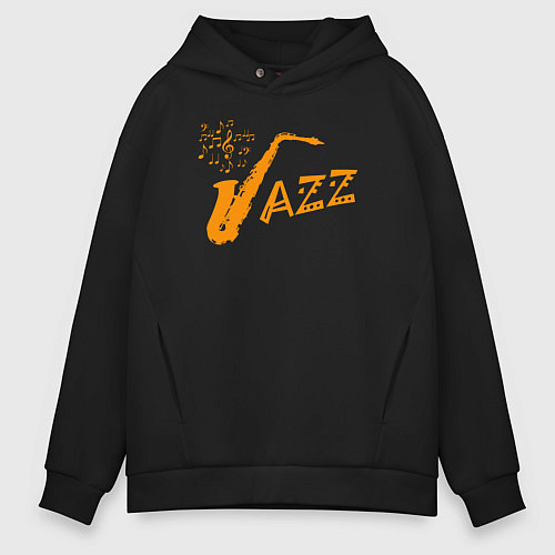 Мужское худи оверсайз Jazz sax / Черный – фото 1