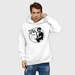 Толстовка оверсайз мужская Jazz lover, цвет: белый — фото 2
