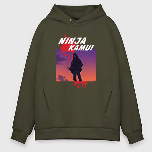 Мужское худи оверсайз Higan - Ninja Kamui / Хаки – фото 1