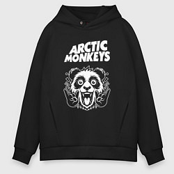 Толстовка оверсайз мужская Arctic Monkeys rock panda, цвет: черный
