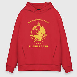 Толстовка оверсайз мужская Helldivers: Super Earth, цвет: красный