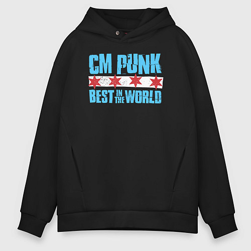Мужское худи оверсайз Cm Punk - Best in the World / Черный – фото 1