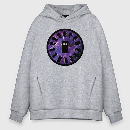 Мужское худи оверсайз Тардис в космосе / Меланж – фото 1