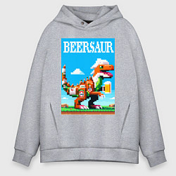 Мужское худи оверсайз Beersaur - pixel art