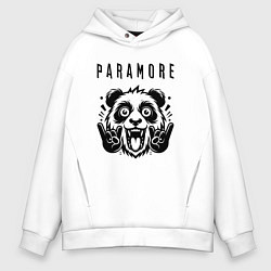 Толстовка оверсайз мужская Paramore - rock panda, цвет: белый